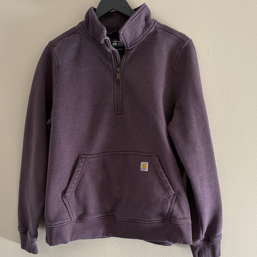 Carhartt Women's Heather Plum Half-Zip Sweatshirt XL